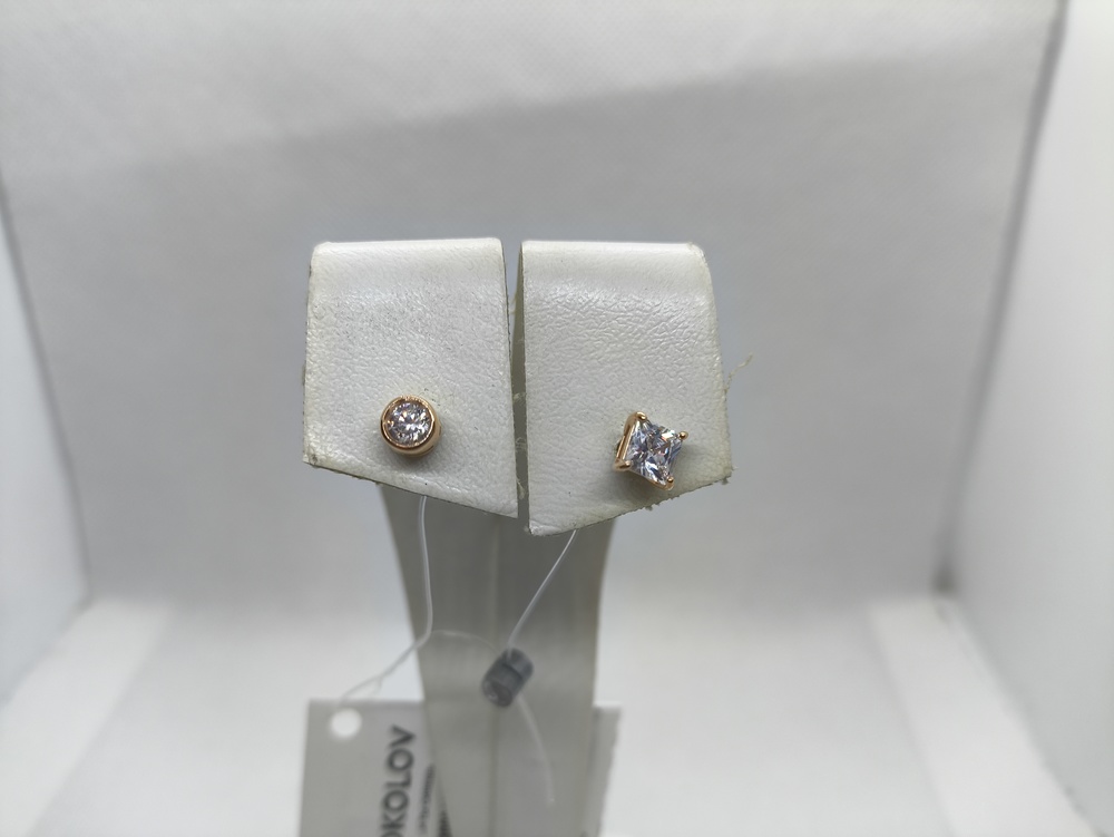 СЕРЬГИ ПУСЕТЫ с камнем (Au 585)