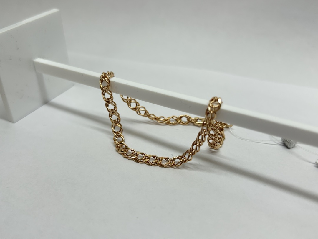 БРАСЛЕТ ПУСТОТЕЛЫЙ Ромб двойной (Au 585)