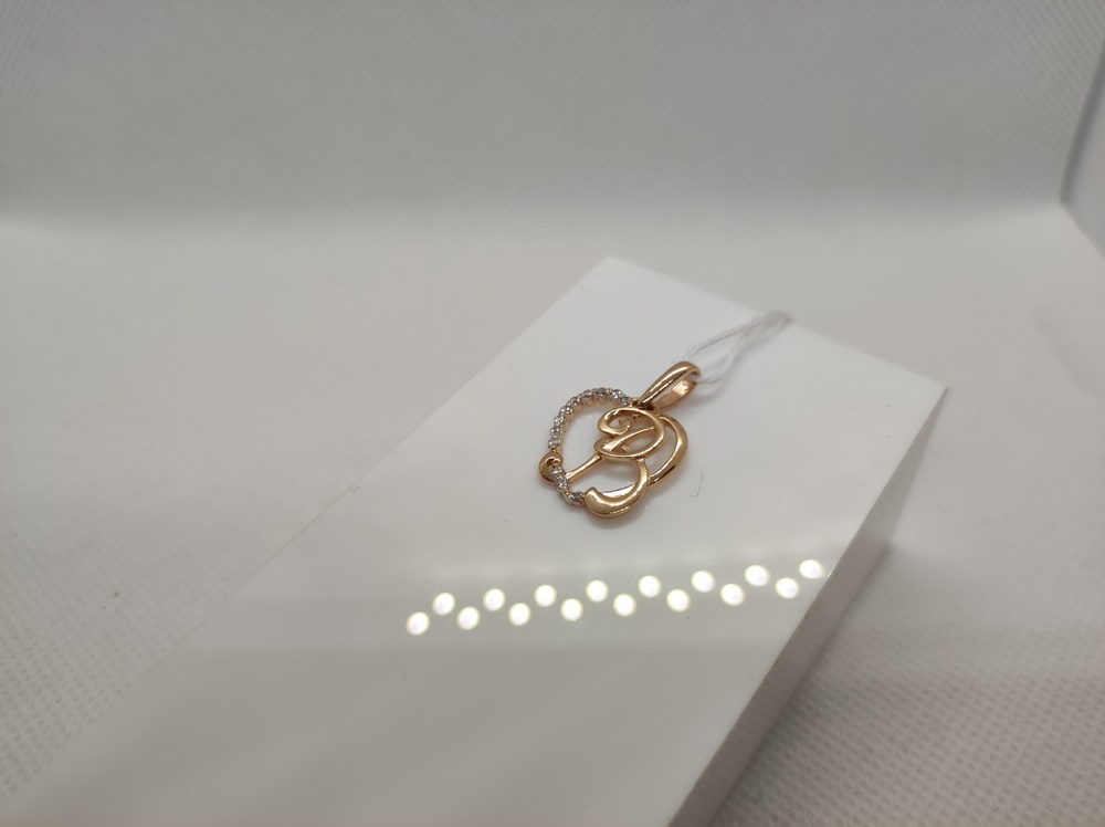 ПОДВЕСКА БУКВА В Au 585