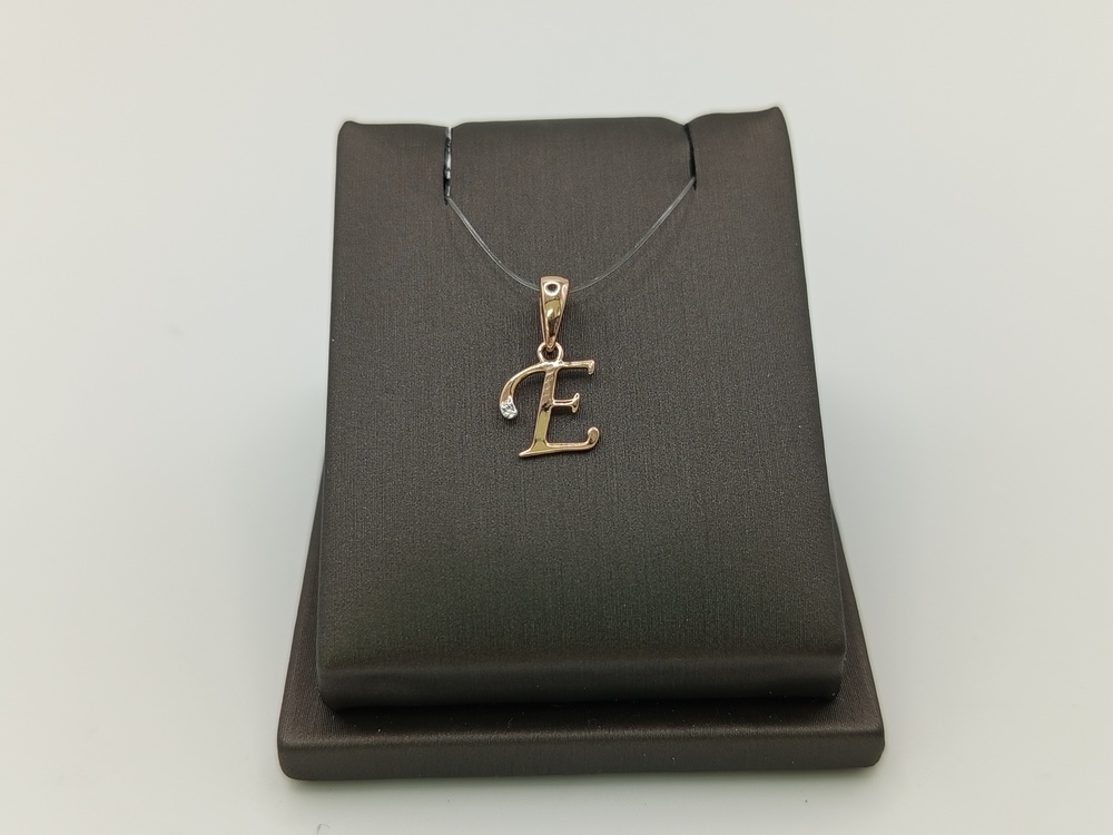 ПОДВЕСКА БУКВА Е с камнем (Au 585)