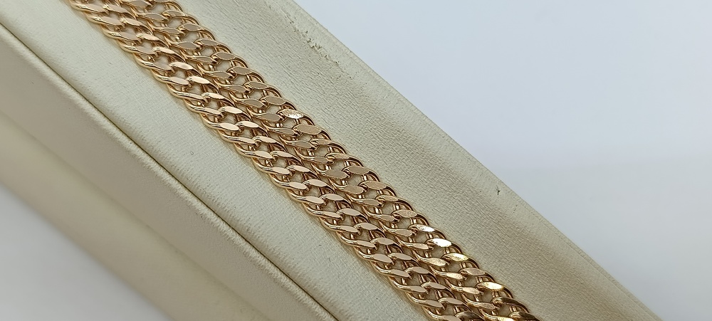 8080154П-50 ЦЕПЬ ПУСТОТЕЛАЯ Ромб двойной (Au 585)