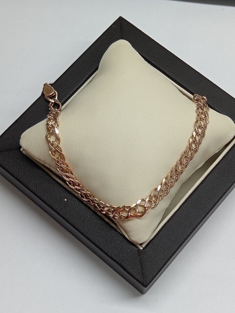 БРАСЛЕТ ПОЛНОВЕСНЫЙ Ромб двойной Au 585