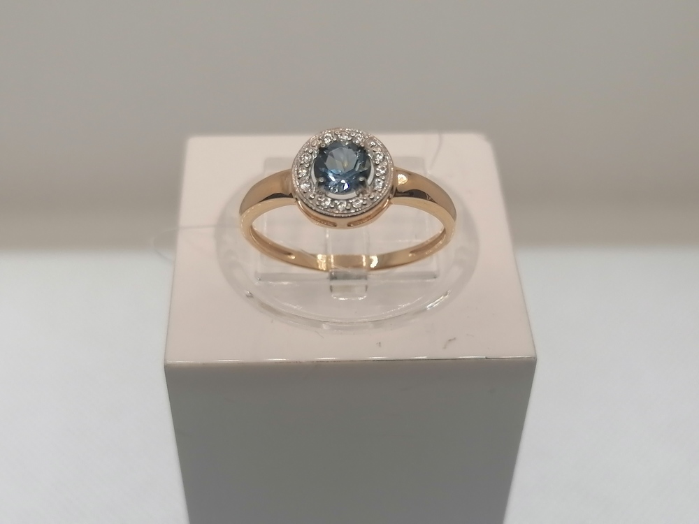 КОЛЬЦО ЛОНДОН-ТОПАЗ с камнями (Au 585)