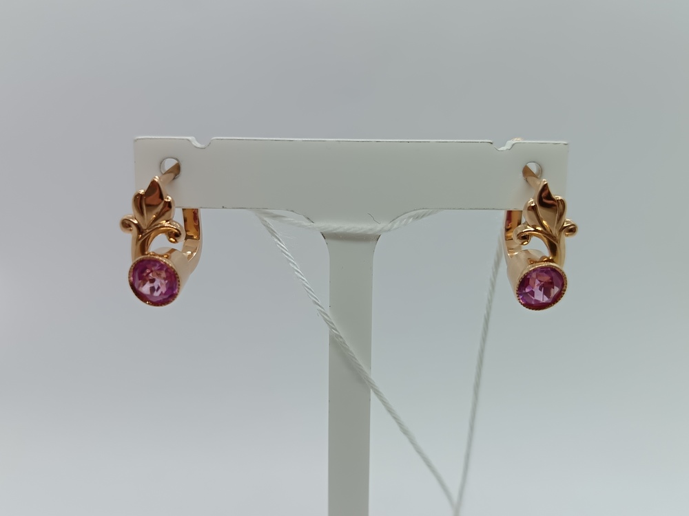 СКМ585 СЕРЬГИ С КАМНЕМ (Au 585)