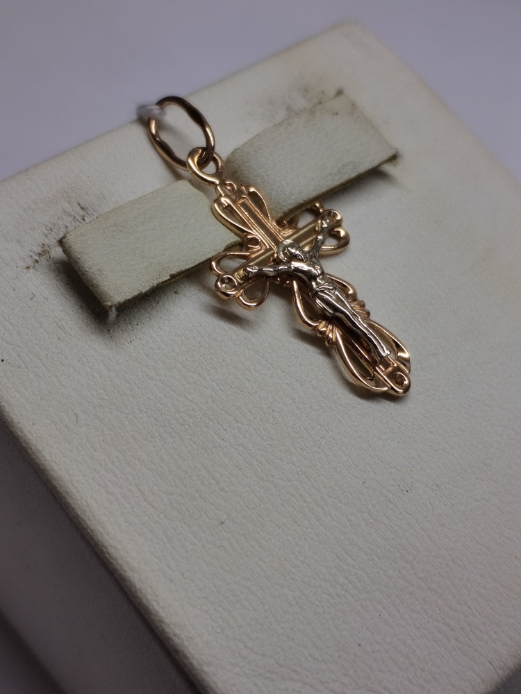 ПОДКБК585 ПОДВЕСКА КРЕСТ БЕЗ КАМНЯ (Au 585)