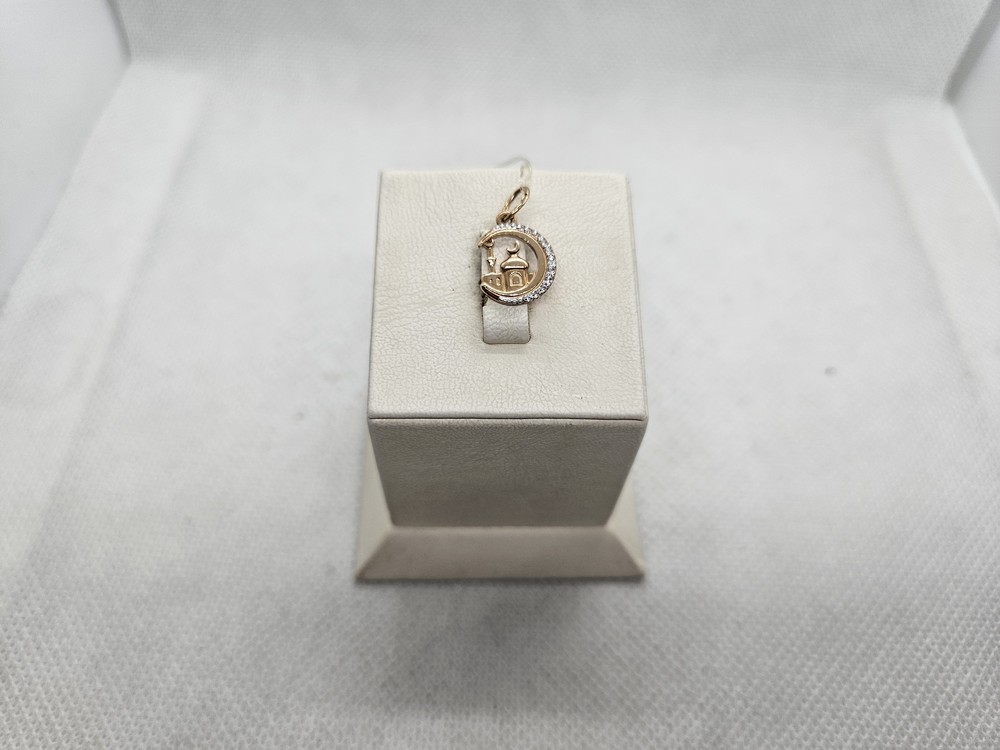 03-2386 ПОДВЕСКА ПОЛУМЕСЯЦ с камнями (Au 585)