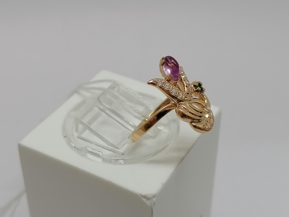 КОЛЬЦО С КАМНЯМИ (Au 585)