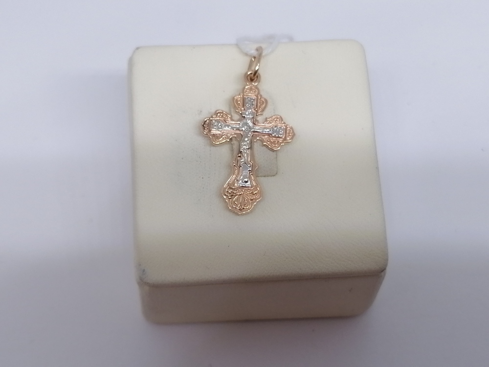 ПОДКБК585 ПОДВЕСКА КРЕСТ БЕЗ КАМНЯ (Au 585)