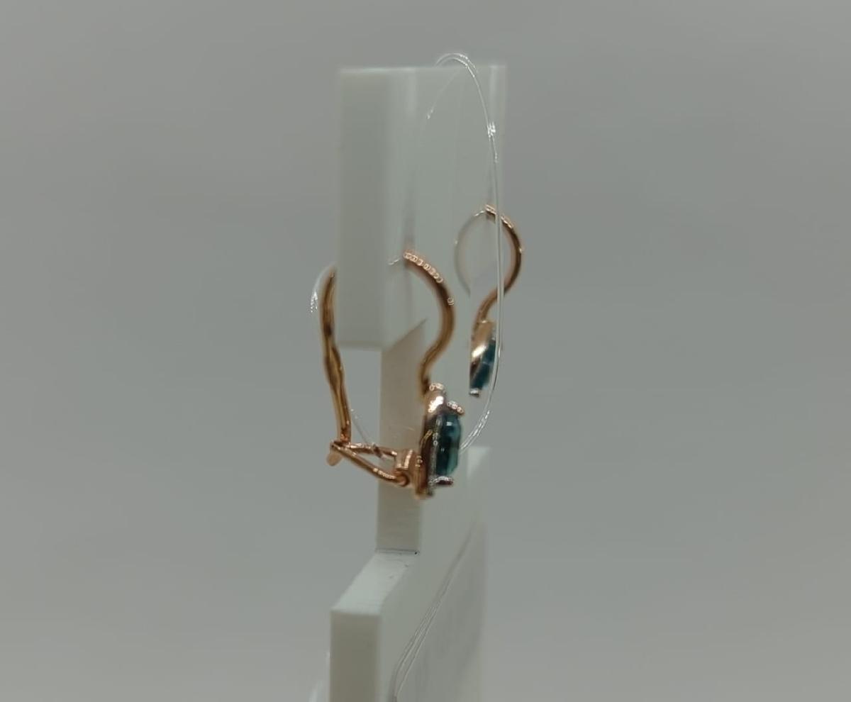 СЕРЬГИ ПЕТЕЛЬКА с камнями (Au 585)