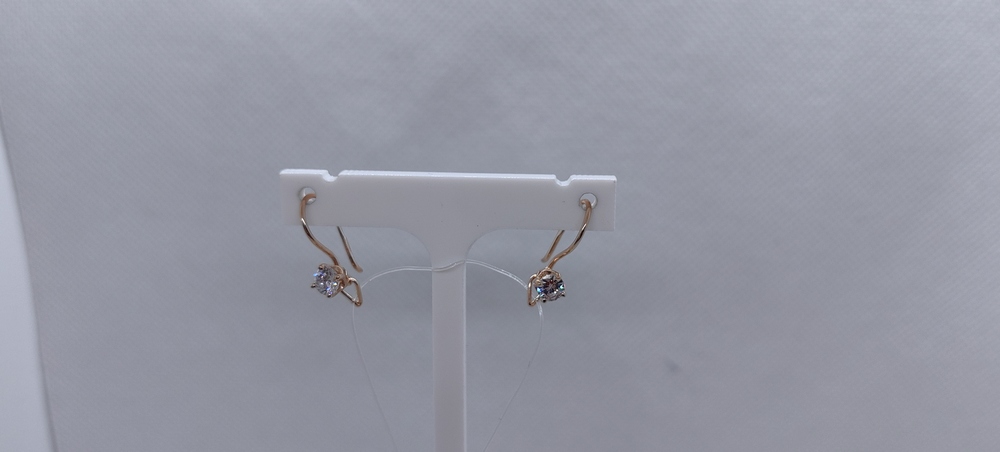 002295-1100 СЕРЬГИ ПЕТЕЛЬКА с камнем (Au 585)