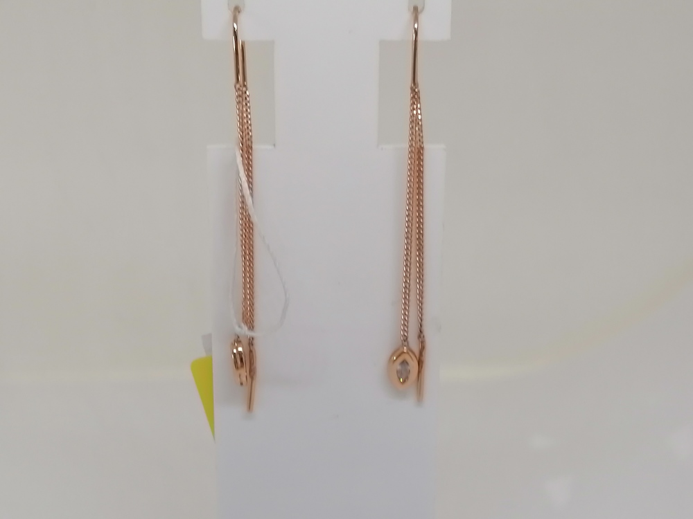 СЕРЬГИ ПРОДЕВКИ с камнем (Au 585)