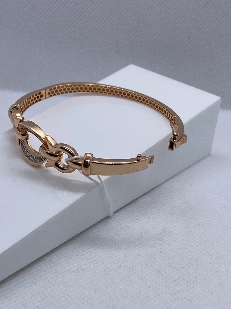 БЖКИ585 БРАСЛЕТ ЖЕСТКИЙ С КАМНЯМИ (Au 585)