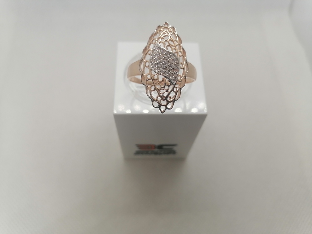 К-422_au КОЛЬЦО С КАМНЯМИ (Au 585)