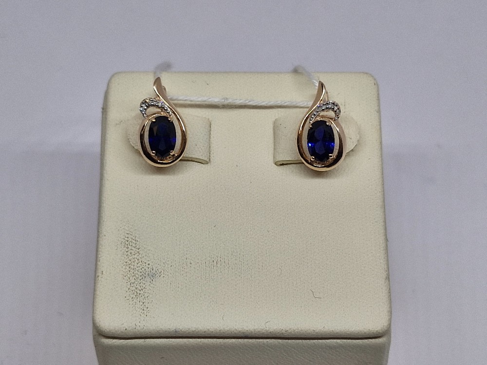 СКМИ585 СЕРЬГИ С КАМНЯМИ (Au 585)