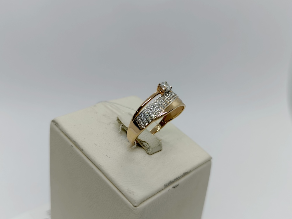 КОЛЬЦО С КАМНЯМИ (Au 585)