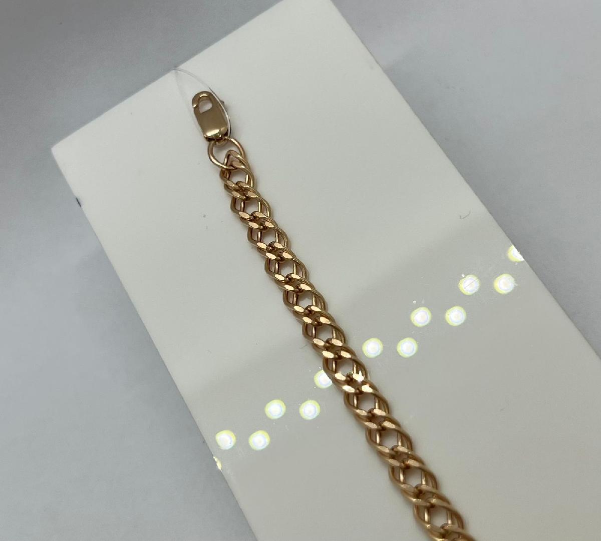 БРАСЛЕТ ПУСТОТЕЛЫЙ Ромб двойной (Au 585)