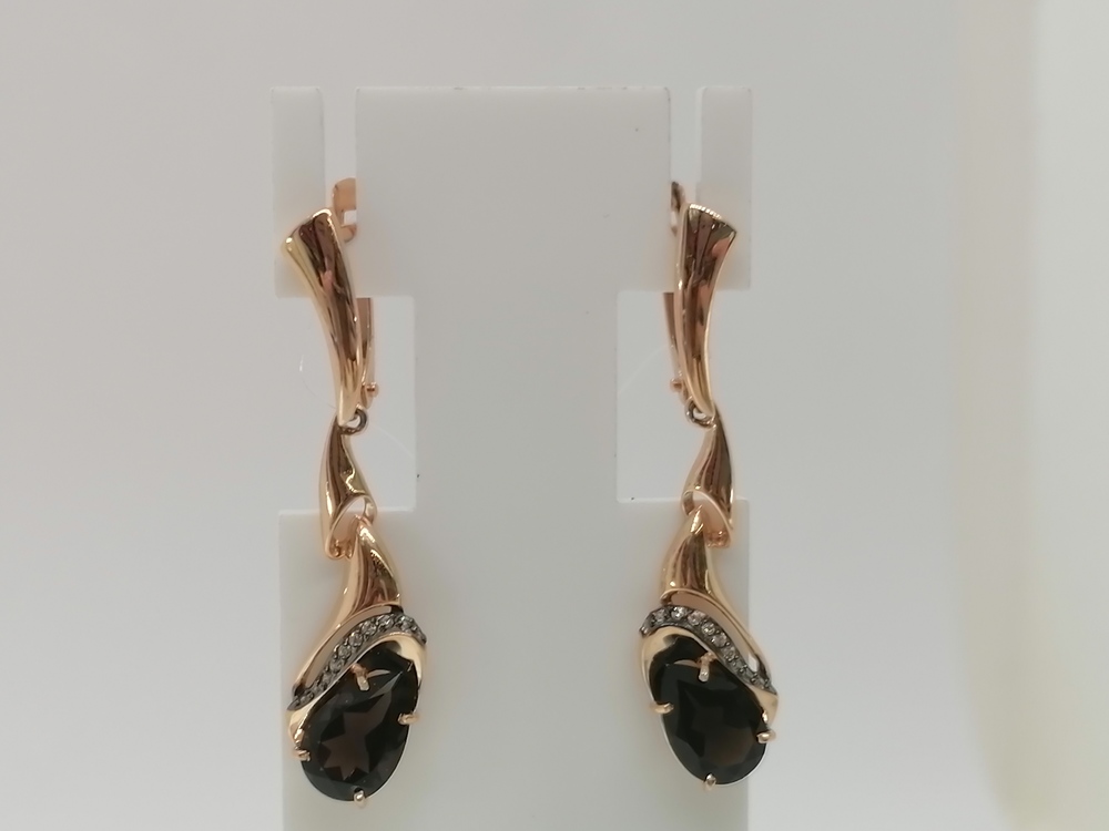 СЕРЬГИ РАУХ ТОПАЗ с камнями (Au 585)