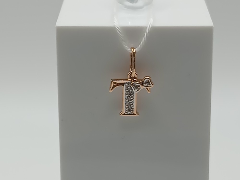 ПОДВЕСКА БУКВА Т Au 585