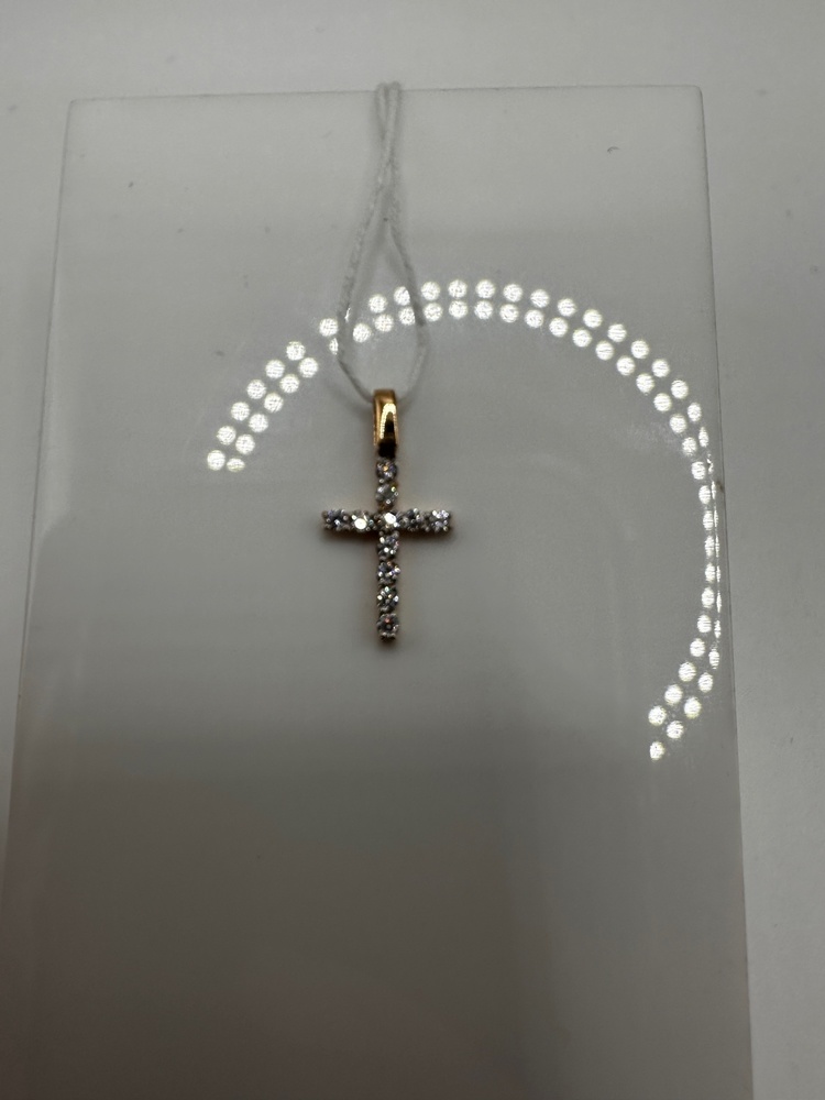 ПОДККИ585 ПОДВЕСКА КРЕСТ С КАМНЯМИ (Au 585)