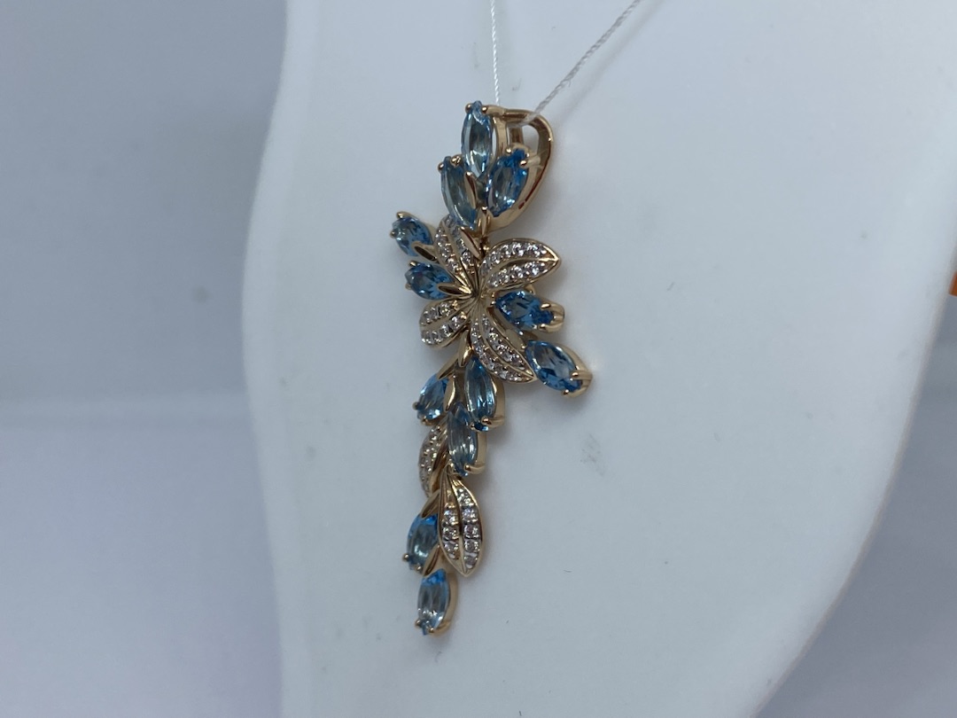 ПОДКМИ585 ПОДВЕСКА С КАМНЯМИ (Au 585)