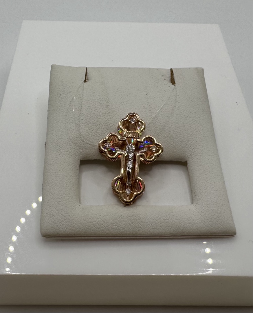 ПОДВЕСКА КРЕСТ с камнями (Au 585)