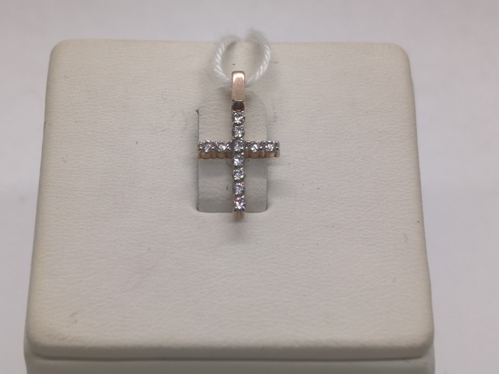 ПОДВЕСКА КРЕСТ С КАМНЯМИ (Au 585)