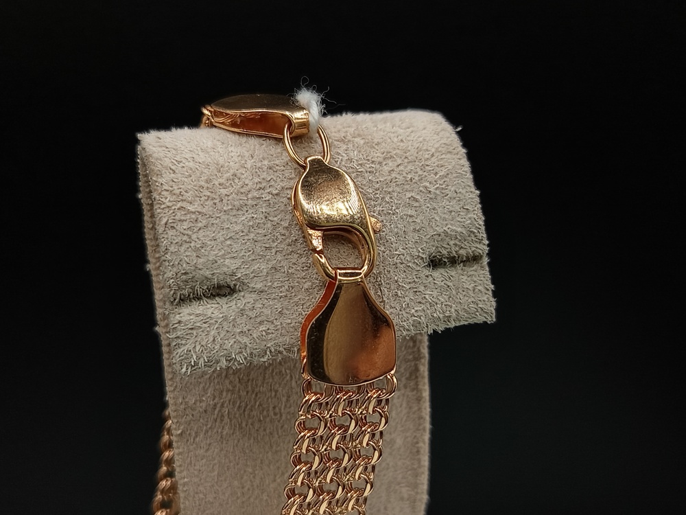 Бисмарк Б50 Трехрядный БРАСЛЕТ ПУСТОТЕЛЫЙ (Au 585)