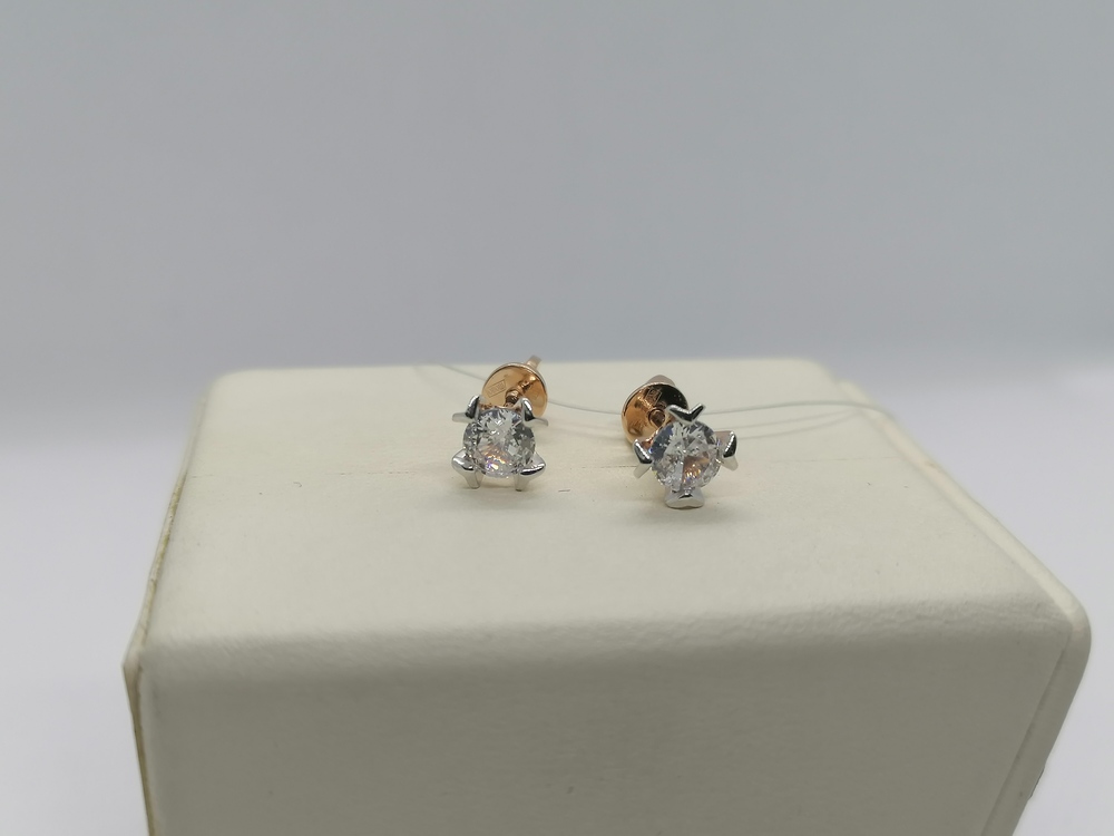 СЕРЬГИ ПУСЕТЫ с камнем (Au 585)