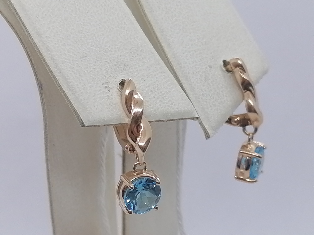 СЕРЬГИ С КАМНЕМ (Au 585)