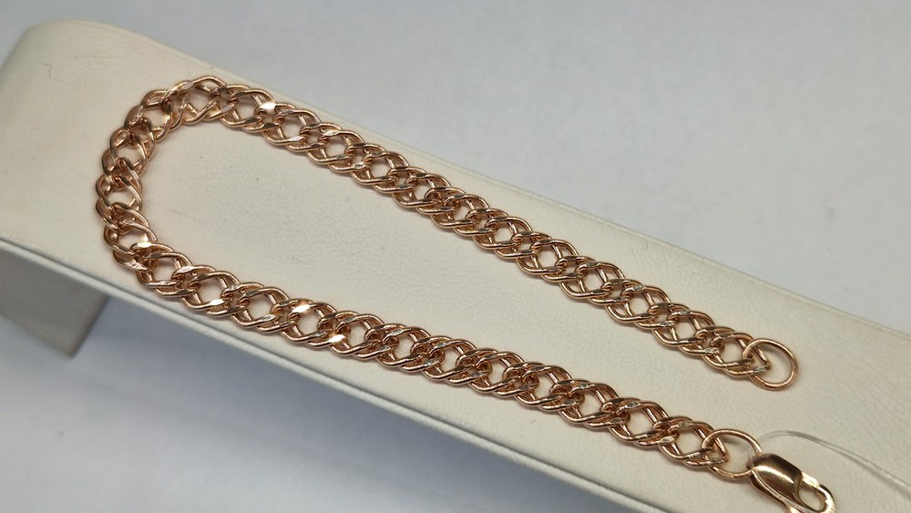 БРАСЛЕТ ПУСТОТЕЛЫЙ Ромб двойной (Au 585)