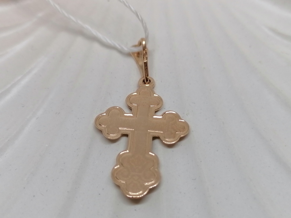 ПОДВЕСКА КРЕСТ БЕЗ КАМНЯ (Au 585)