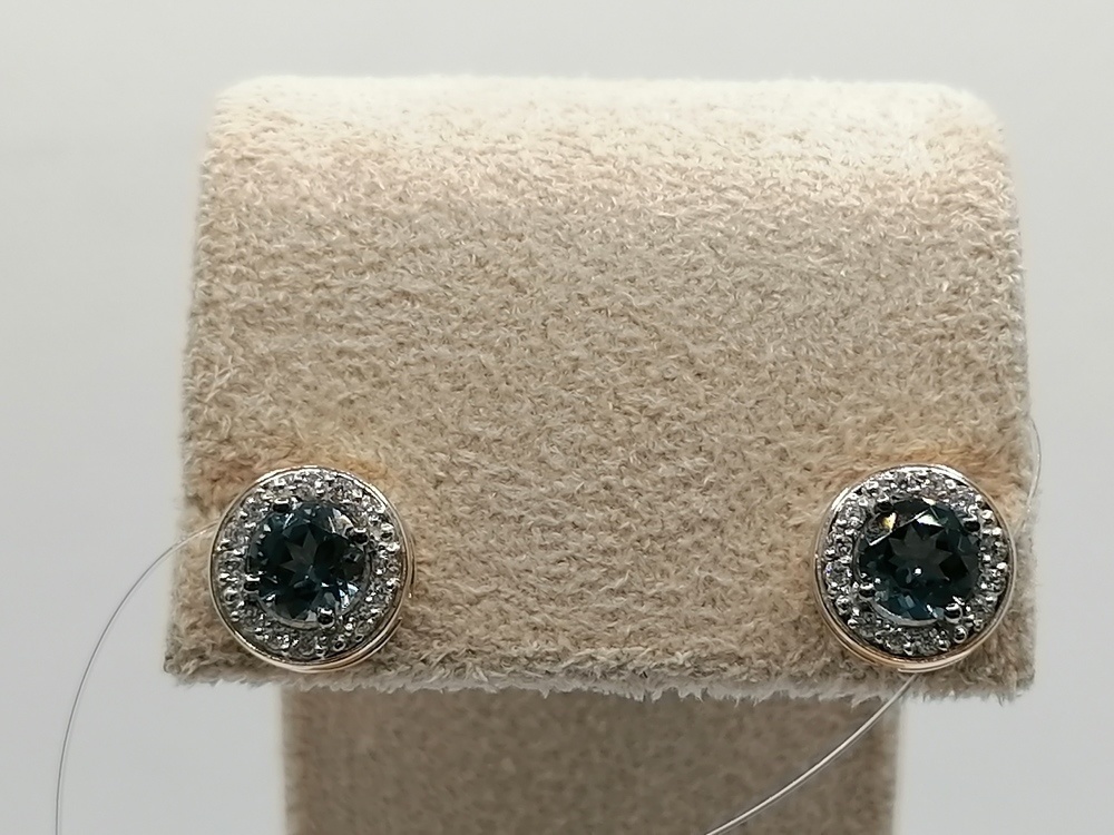 СЕРЬГИ ПУСЕТЫ лондон-топаз (Au 585)