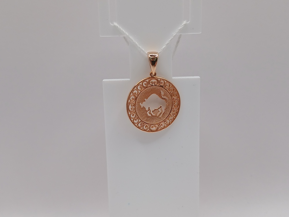 ПОДЗЗТ585 ПОДВЕСКА ЗНАК ЗОДИАКА ТЕЛЕЦ (Au 585)