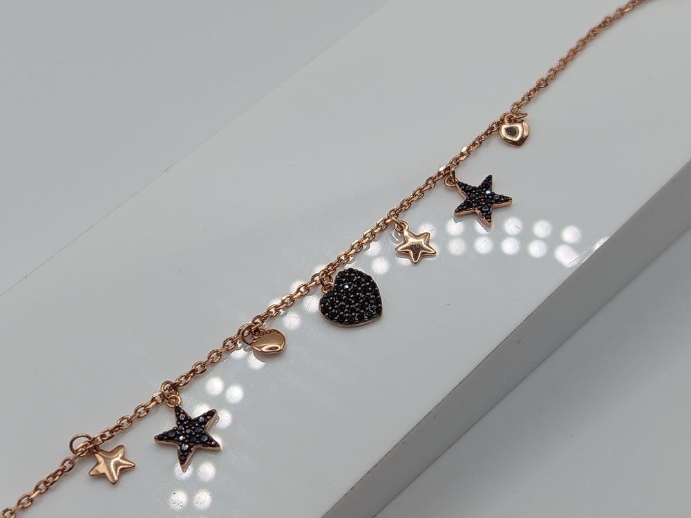 01-717214 БРАСЛЕТ НА НОГУ с камнями (Au 585)