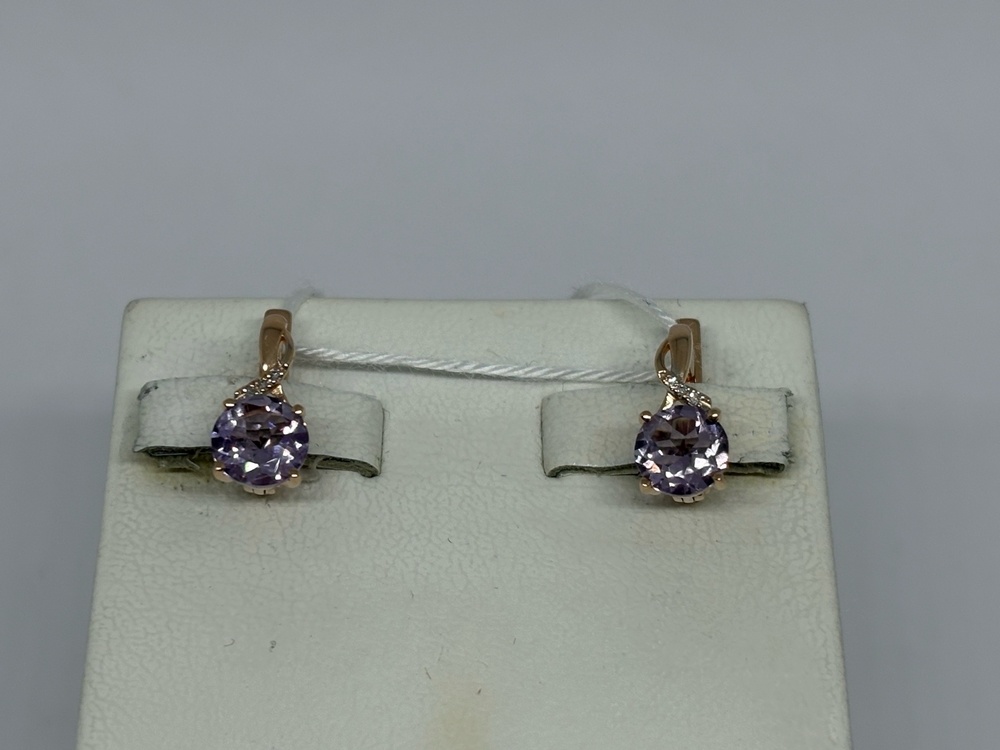 СКМИ585 СЕРЬГИ С КАМНЯМИ (Au 585)