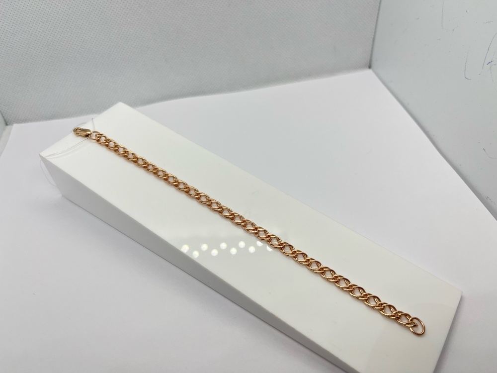 БРАСЛЕТ ПУСТОТЕЛЫЙ Ромб двойной (Au 585)