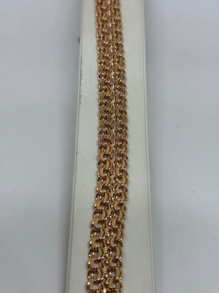 Бисмарк Б100 Двухрядный БРАСЛЕТ ПУСТОТЕЛЫЙ Бисмарк (Au 585)