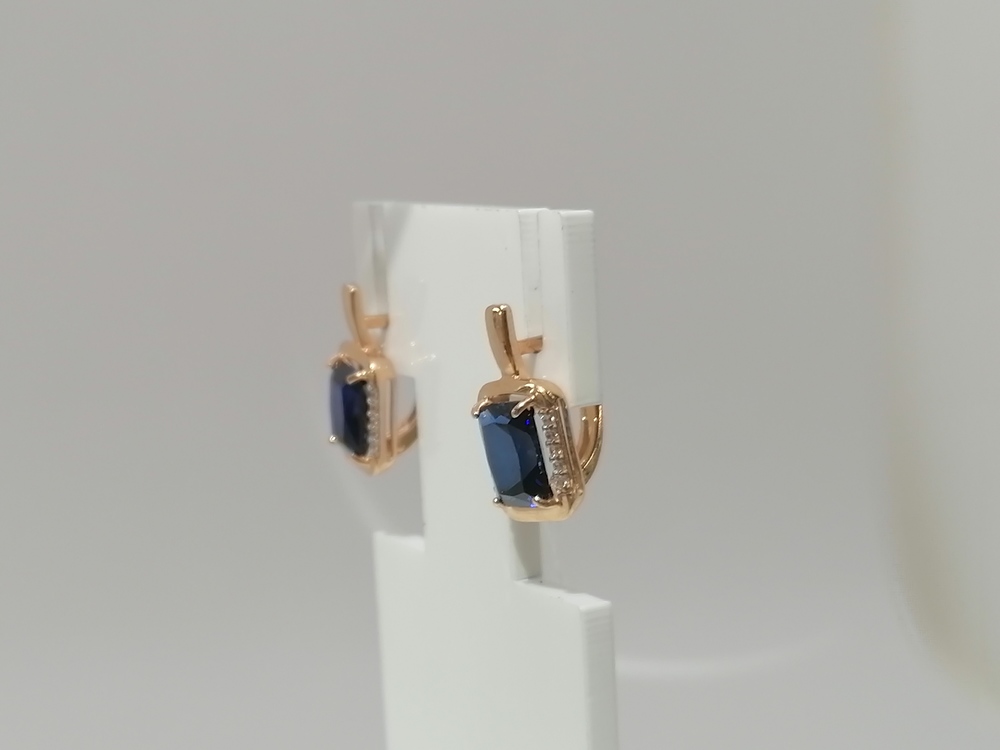 СЕРЬГИ САПФИР г.т. (Au 585)