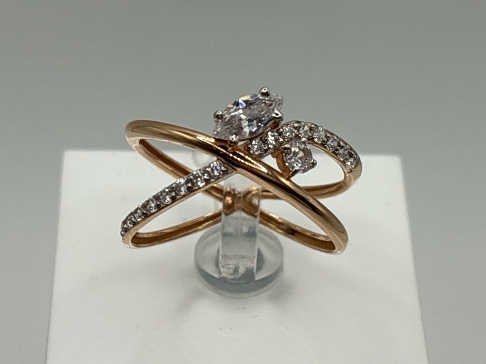 КОЛЬЦО С КАМНЯМИ (Au 585)