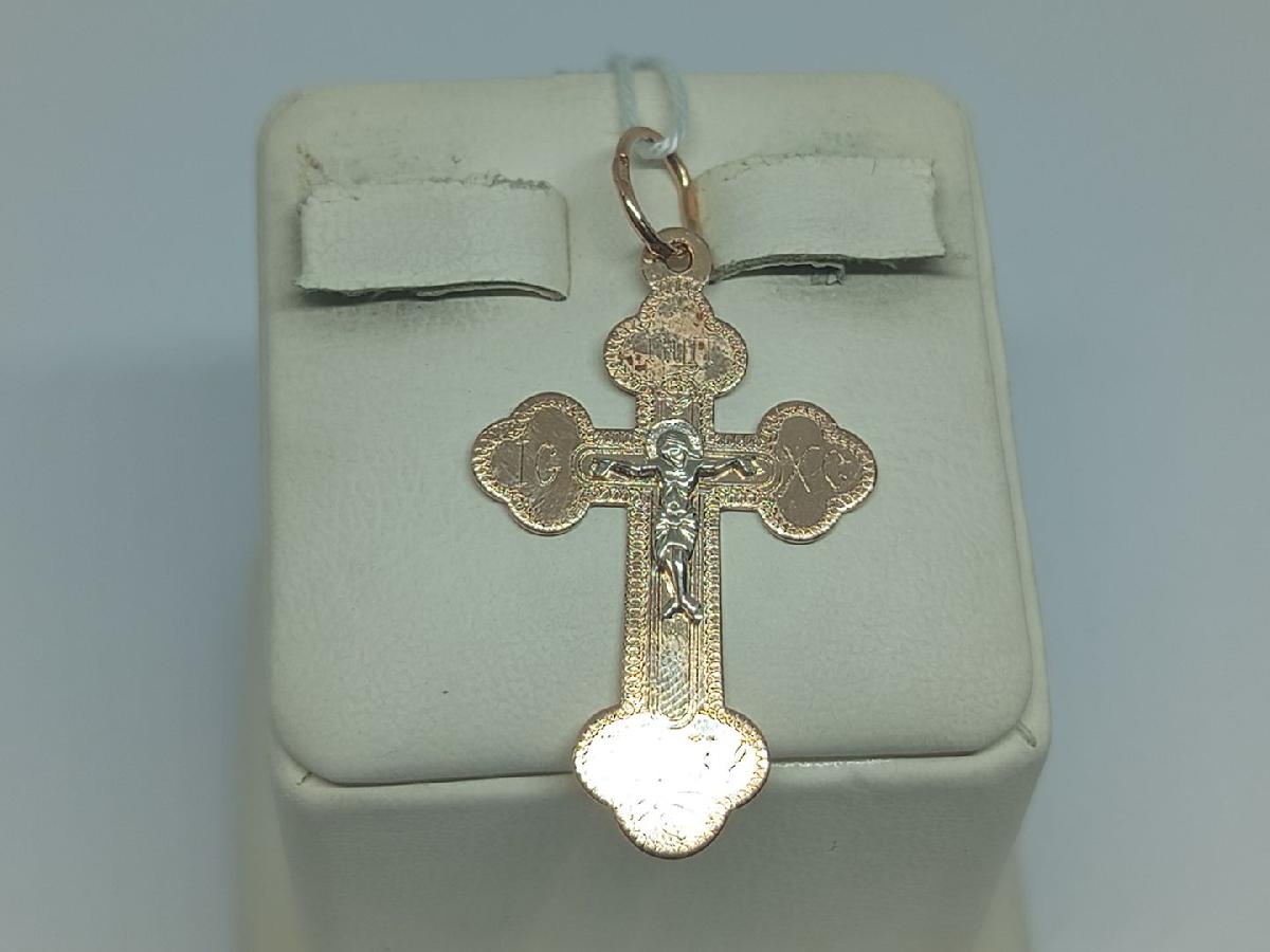 ПОДКБК585 ПОДВЕСКА КРЕСТ БЕЗ КАМНЯ (Au 585)