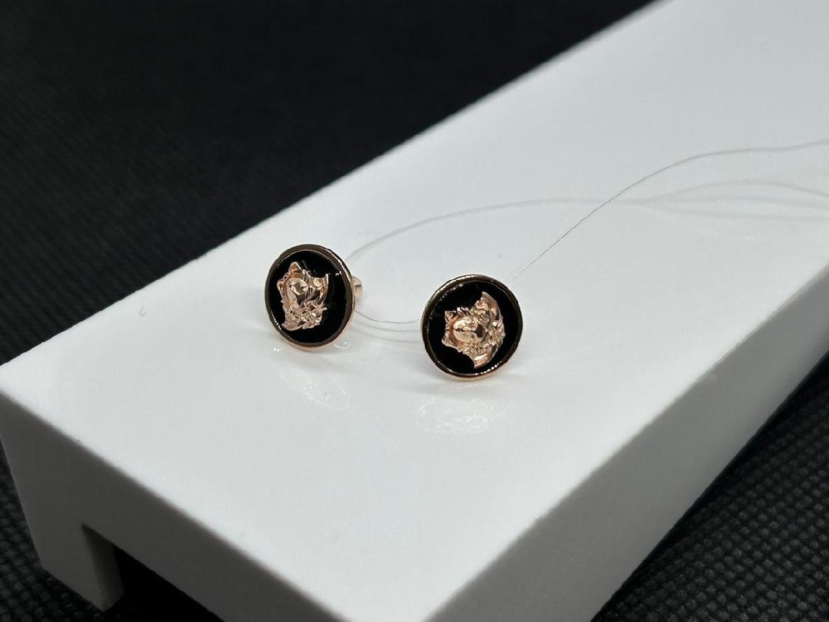 СЕРЬГИ ПУСЕТЫ эмаль (Au 585)