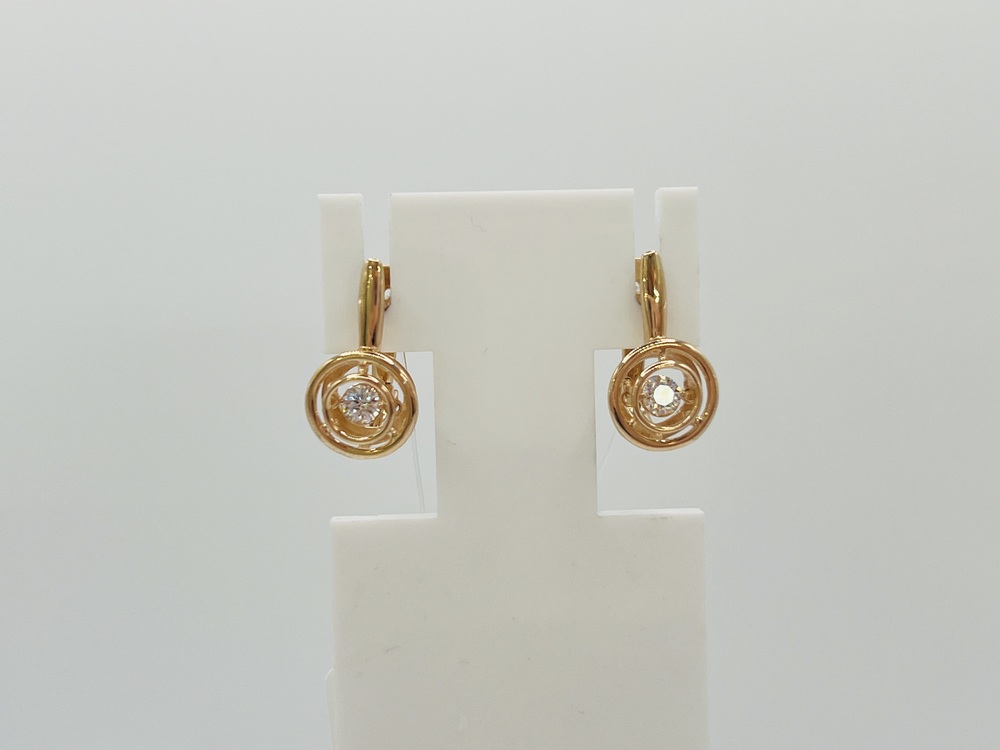 СЕРЬГИ С КАМНЕМ (Au 585)