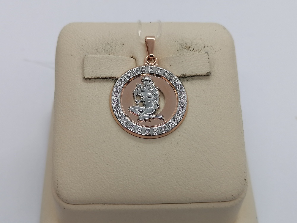 032496 ПОДВЕСКА ЗНАК ЗОДИАКА ДЕВА (Au 585)