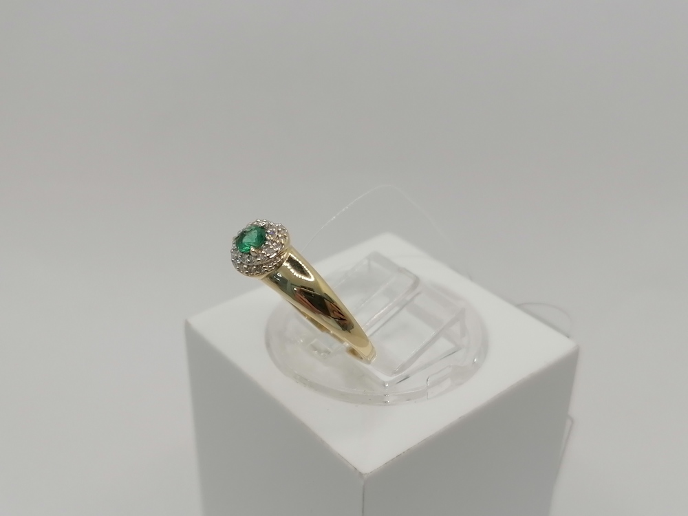 КОЛЬЦО Бриллиант, изумруд (Au 585)