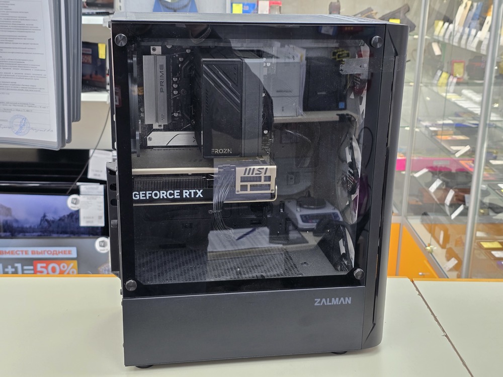 Системный блок ZALMAN; Ryzen 5 7500F Box, Geforce RTX 5060, 16 Гб, 1 Tb, Нет