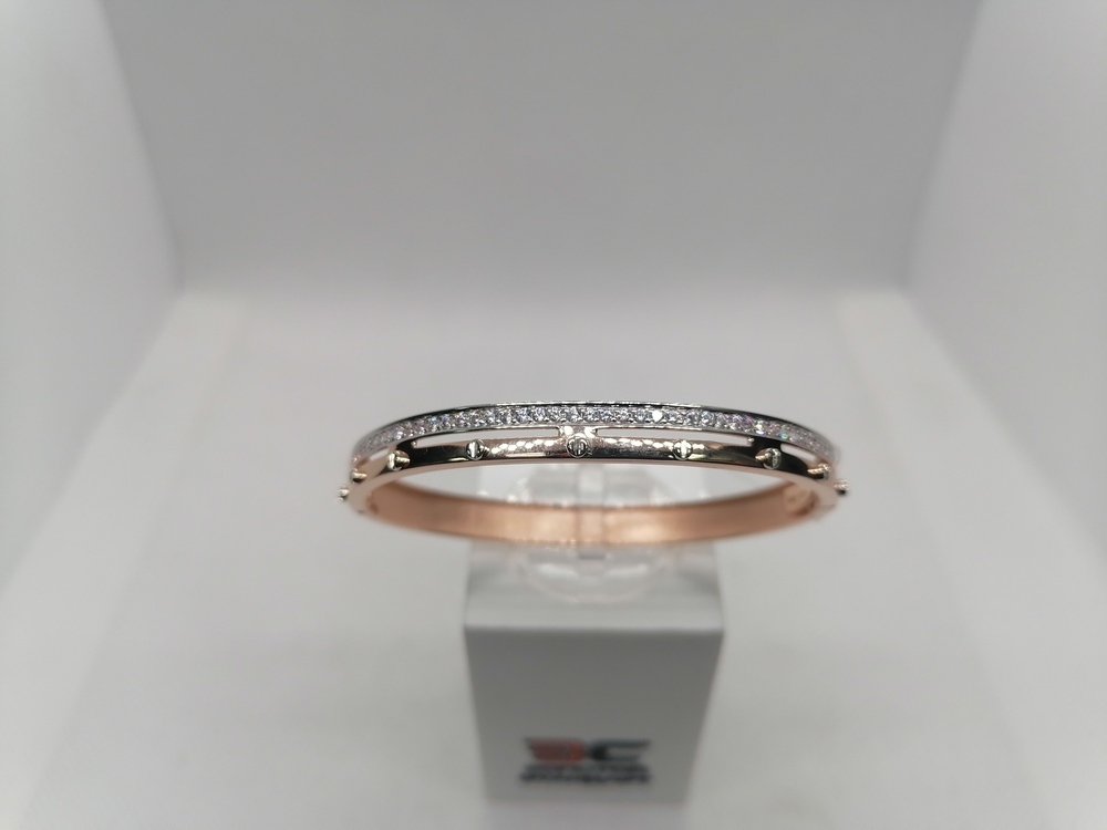 бр1459 БРАСЛЕТ ЖЕСТКИЙ с камнями (Au 585)