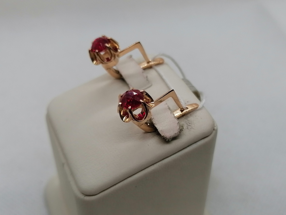 СЕРЬГИ С КАМНЕМ (Au 583)