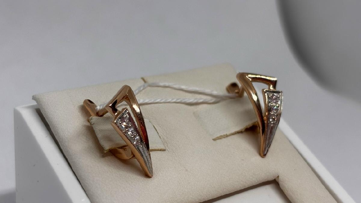 СКМИ585 СЕРЬГИ С КАМНЯМИ (Au 585)