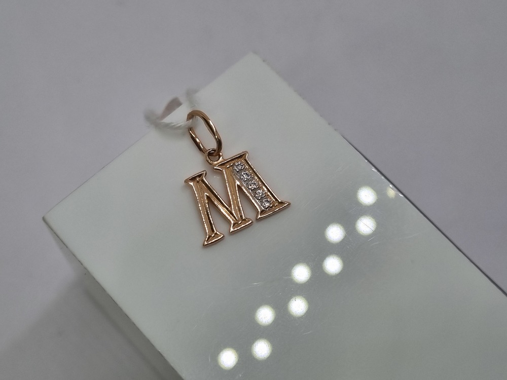 ПОДВЕСКА БУКВА М Au 585