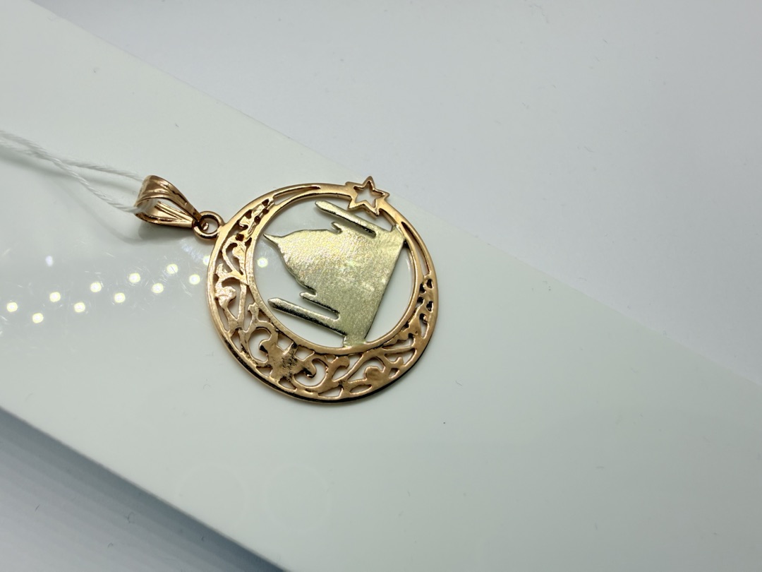 ПОДМБК585 ПОДВЕСКА МЕЧЕТЬ БЕЗ КАМНЯ (Au 585)